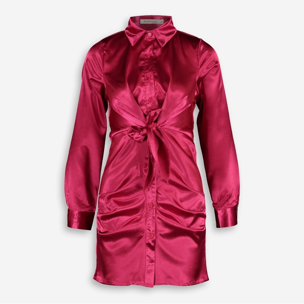 NWT Morrisday the Label hot pink shirt dress XS